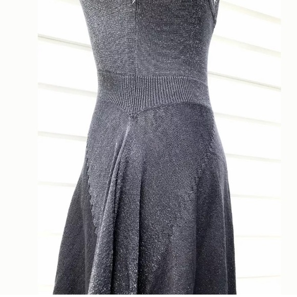 Vertigo Metallic Sleeveless Uneven Hem Dress  M - Picture 5 of 5